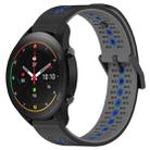 For Xiaomi MI Watch S1 Pro 22mm Tricolor Breathable Silicone Watch Band(Black+Grey+Blue) - 1