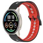 For Xiaomi MI Watch Sport 22mm Tricolor Breathable Silicone Watch Band(Black+Red+White) - 1