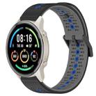 For Xiaomi MI Watch Sport 22mm Tricolor Breathable Silicone Watch Band(Black+Grey+Blue) - 1