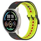 For Xiaomi MI Watch Sport 22mm Tricolor Breathable Silicone Watch Band(Black+Lime+Red) - 1