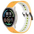 For Xiaomi MI Watch Sport 22mm Tricolor Breathable Silicone Watch Band(Yellow+White+Lime) - 1