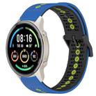 For Xiaomi MI Watch Sport 22mm Tricolor Breathable Silicone Watch Band(Blue+Black+Lime) - 1