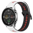 For Xiaomi MI Watch Color 22mm Tricolor Breathable Silicone Watch Band(White+Black+Red) - 1