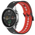 For Xiaomi MI Watch Color 22mm Tricolor Breathable Silicone Watch Band(Black+Red+White) - 1