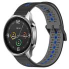 For Xiaomi MI Watch Color 22mm Tricolor Breathable Silicone Watch Band(Black+Grey+Blue) - 1