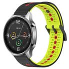 For Xiaomi MI Watch Color 22mm Tricolor Breathable Silicone Watch Band(Black+Lime+Red) - 1