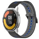 For Xiaomi Watch S1 Active 22mm Tricolor Breathable Silicone Watch Band(Black+Grey+Blue) - 1