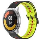 For Xiaomi Watch S1 Active 22mm Tricolor Breathable Silicone Watch Band(Black+Lime+Red) - 1