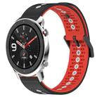 For Amazfit GTR 4 22mm Tricolor Breathable Silicone Watch Band(Black+Red+White) - 1