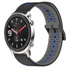 For Amazfit GTR 4 22mm Tricolor Breathable Silicone Watch Band(Black+Grey+Blue) - 1