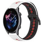 For Amazfit GTR 3 22mm Tricolor Breathable Silicone Watch Band(White+Black+Red) - 1