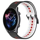 For Amazfit GTR 3 22mm Tricolor Breathable Silicone Watch Band(Black+White+Red) - 1