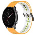 For Amazfit GTR 2e 22mm Tricolor Breathable Silicone Watch Band(Yellow+White+Lime) - 1