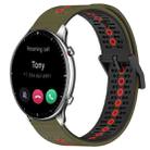 For Amazfit GTR 2 22mm Tricolor Breathable Silicone Watch Band(Army Green+Red) - 1
