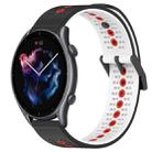 For Amazfit 3 22mm Tricolor Breathable Silicone Watch Band(Black+White+Red) - 1