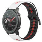 For Amazfit GTR 47mm 22mm Tricolor Breathable Silicone Watch Band(White+Black+Red) - 1