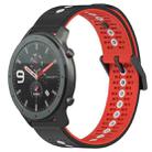 For Amazfit GTR 47mm 22mm Tricolor Breathable Silicone Watch Band(Black+Red+White) - 1