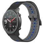 For Amazfit GTR 47mm 22mm Tricolor Breathable Silicone Watch Band(Black+Grey+Blue) - 1