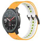 For Amazfit GTR 47mm 22mm Tricolor Breathable Silicone Watch Band(Yellow+White+Lime) - 1