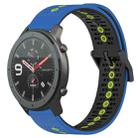 For Amazfit GTR 47mm 22mm Tricolor Breathable Silicone Watch Band(Blue+Black+Lime) - 1