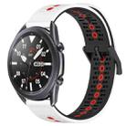 For Samsung Galaxy Watch3 45mm 22mm Tricolor Breathable Silicone Watch Band(White+Black+Red) - 1