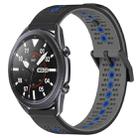 For Samsung Galaxy Watch3 45mm 22mm Tricolor Breathable Silicone Watch Band(Black+Grey+Blue) - 1