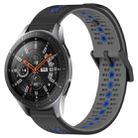 For Samsung Galaxy Watch 46mm 22mm Tricolor Breathable Silicone Watch Band(Black+Grey+Blue) - 1