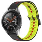 For Samsung Galaxy Watch 46mm 22mm Tricolor Breathable Silicone Watch Band(Black+Lime+Red) - 1