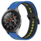 For Samsung Galaxy Watch 46mm 22mm Tricolor Breathable Silicone Watch Band(Blue+Black+Lime) - 1