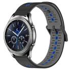 For Samsung Gear S3 Classic 22mm Tricolor Breathable Silicone Watch Band(Black+Grey+Blue) - 1