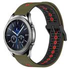 For Samsung Gear S3 Classic 22mm Tricolor Breathable Silicone Watch Band(Army Green+Red) - 1