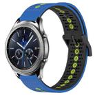 For Samsung Gear S3 Classic 22mm Tricolor Breathable Silicone Watch Band(Blue+Black+Lime) - 1