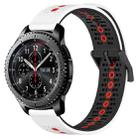 For Samsung Gear S3 Frontier 22mm Tricolor Breathable Silicone Watch Band(White+Black+Red) - 1