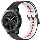 For Samsung Gear S3 Frontier 22mm Tricolor Breathable Silicone Watch Band(Black+White+Red) - 1