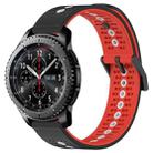 For Samsung Gear S3 Frontier 22mm Tricolor Breathable Silicone Watch Band(Black+Red+White) - 1