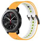 For Samsung Gear S3 Frontier 22mm Tricolor Breathable Silicone Watch Band(Yellow+White+Lime) - 1