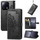 For Xiaomi 13 Mandala Flower Embossed Leather Phone Case(Black) - 1