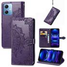 For Xiaomi Redmi Note 12 5G Mandala Flower Embossed Leather Phone Case(Purple) - 1