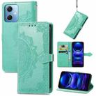 For Xiaomi Redmi Note 12 5G Mandala Flower Embossed Leather Phone Case(Green) - 1