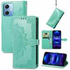 For Xiaomi Redmi Note 12 Explorer Mandala Flower Embossed Leather Phone Case(Green) - 1