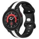 For Samsung Galaxy Watch5 Pro 45mm 20mm Butterfly Buckle Two-Color Silicone Watch Band(Black+White) - 1