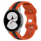 For Samsung Galaxy Watch4 40mm 20mm Butterfly Buckle Two-Color Silicone Watch Band(Orange+Black) - 1
