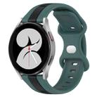 For Samsung Galaxy Watch4 40mm 20mm Butterfly Buckle Two-Color Silicone Watch Band(Green+Black) - 1