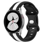 For Samsung Galaxy Watch4 40mm 20mm Butterfly Buckle Two-Color Silicone Watch Band(Black+White) - 1