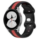 For Samsung Galaxy Watch4 40mm 20mm Butterfly Buckle Two-Color Silicone Watch Band(Black+Red) - 1
