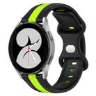 For Samsung Galaxy Watch4 40mm 20mm Butterfly Buckle Two-Color Silicone Watch Band(Black+Green) - 1