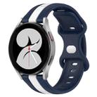For Samsung Galaxy Watch4 40mm 20mm Butterfly Buckle Two-Color Silicone Watch Band(White+Blue) - 1