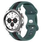 For Samsung  Galaxy Watch 4 Classic 42mm 20mm Butterfly Buckle Two-Color Silicone Watch Band(Green+Black) - 1