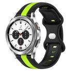 For Samsung  Galaxy Watch 4 Classic 42mm 20mm Butterfly Buckle Two-Color Silicone Watch Band(Black+Green) - 1