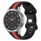 For Samsung  Galaxy Watch 4 Classic 46mm 20mm Butterfly Buckle Two-Color Silicone Watch Band(Black+Red) - 1